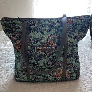 Vera Bradley Fan Flowers Pattern  Large Tote Bag